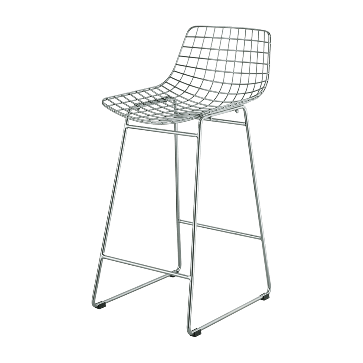 Chaise de bar en métal argent Wire - HKliving - The Cool Republic