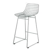 Chaise de bar en métal argent Wire - HKliving - The Cool Republic