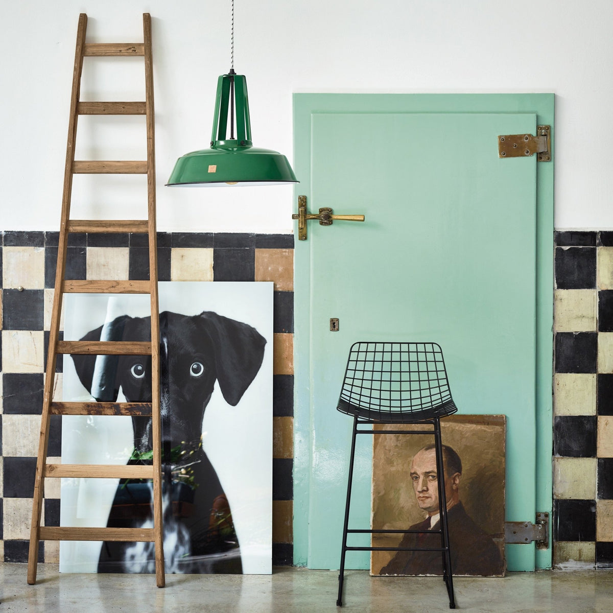 Chaise de bar en métal noir Wire - HKliving - The Cool Republic
