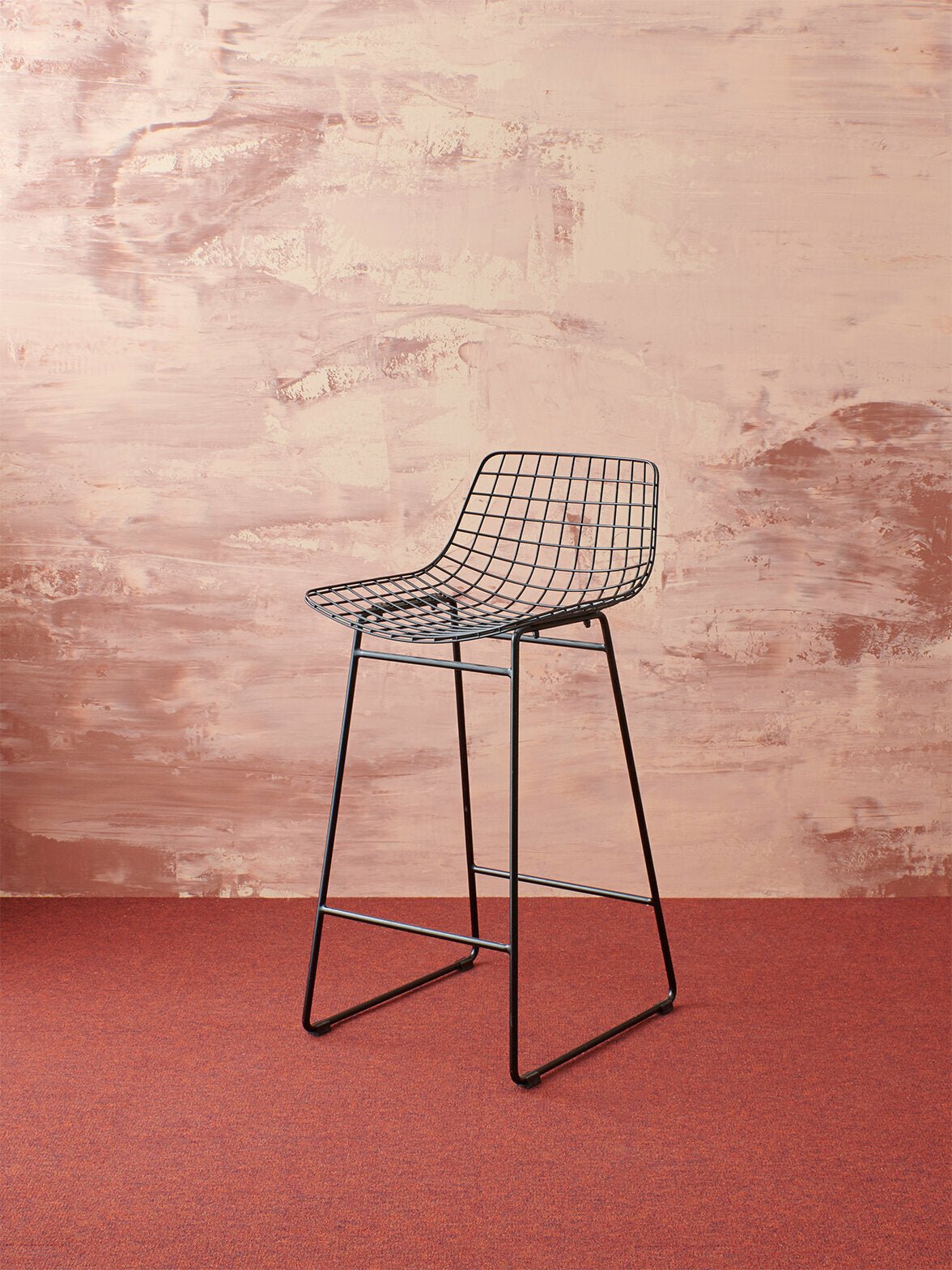 Chaise de bar en métal noir Wire - HKliving - The Cool Republic
