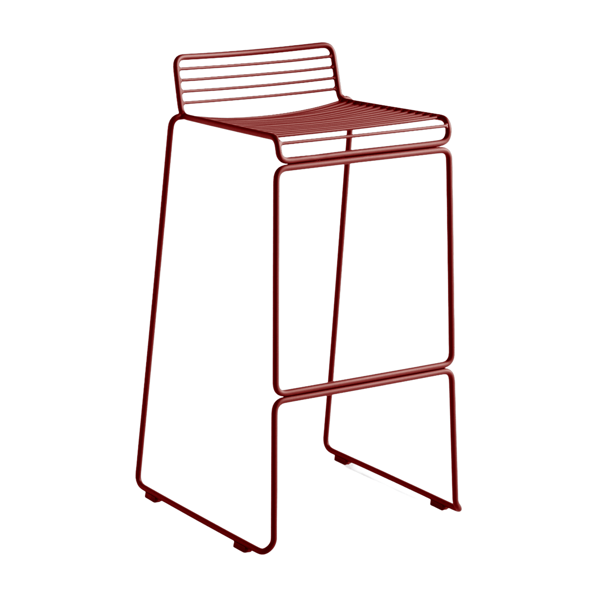 Chaise de bar en métal rouge 75 cm Hee - HAY - The Cool Republic