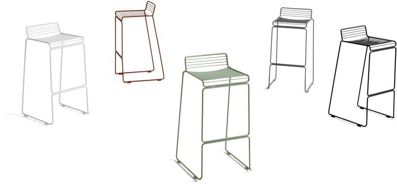 Chaise de bar en métal vert 75 cm Hee - HAY - The Cool Republic