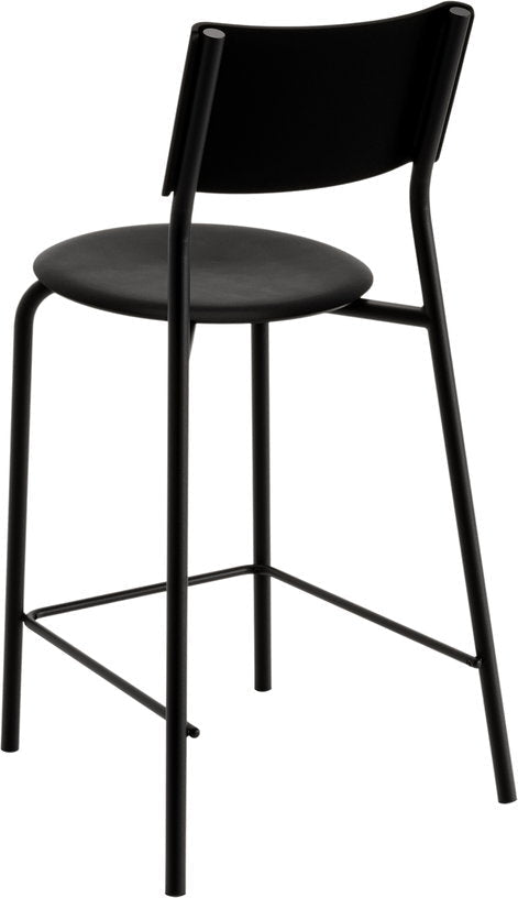 Chaise de bar en plastique recyclé noir graphite 65 cm SSD - TIPTOE - The Cool Republic