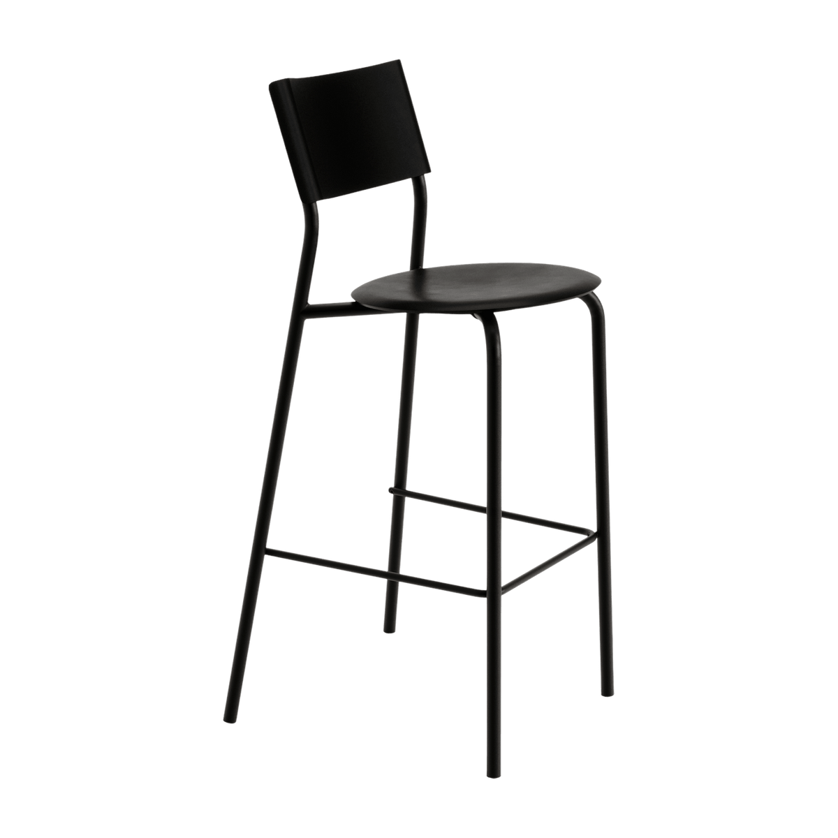 Recycled plastic bar chair black graphite 75 cm SSD - TIPTOE - The Cool Republic