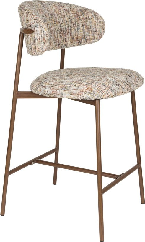 Chaise de bar en tissu beige 65cm Finn - The Cool Republic - The Cool Republic