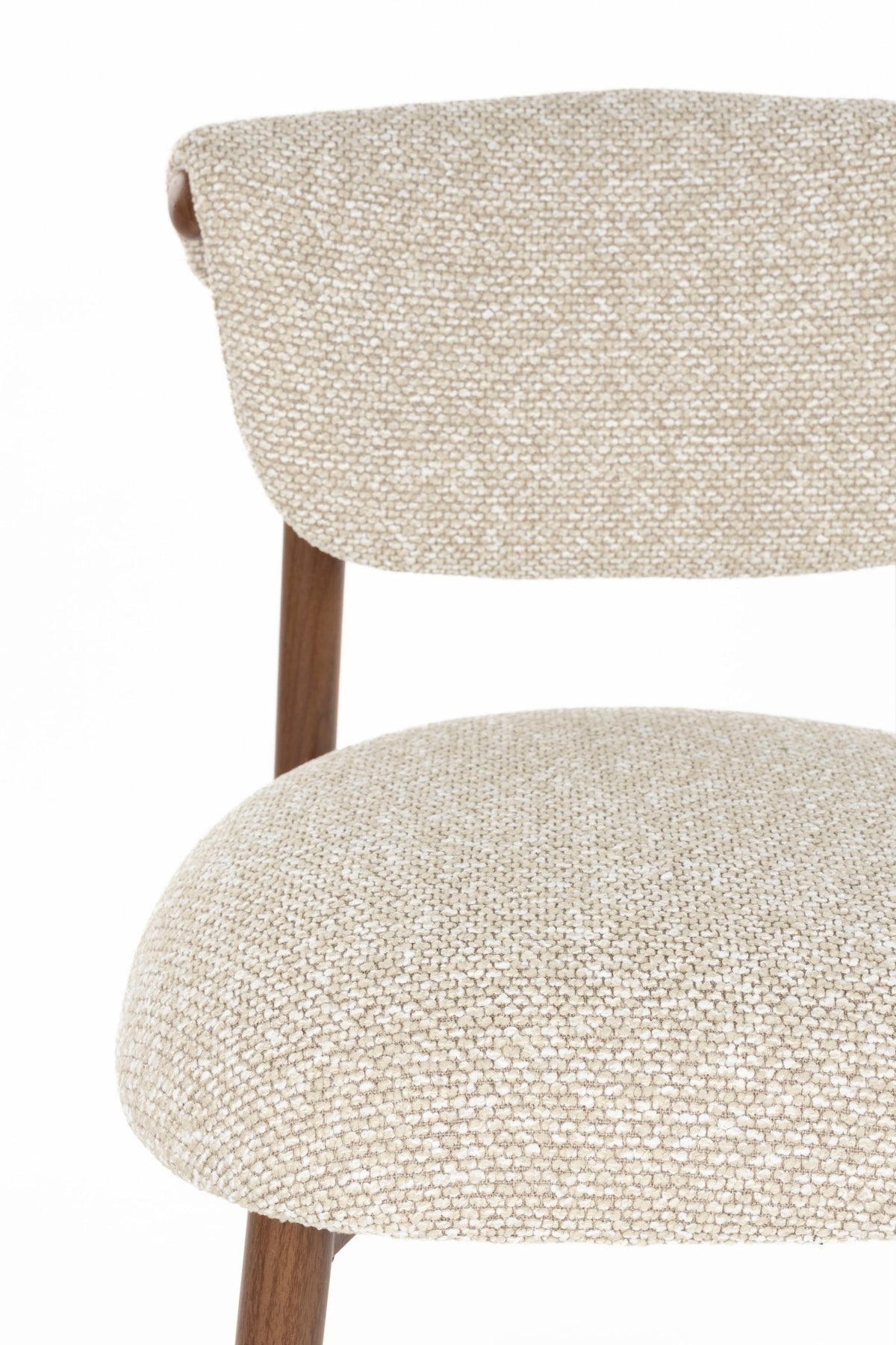 Chaise de bar en tissu beige et métal marron 65cm Léo - The Cool Republic - The Cool Republic