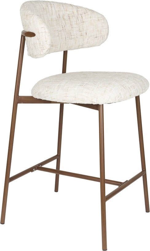 Chaise de bar en tissu blanc 65cm Finn - The Cool Republic - The Cool Republic