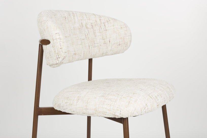 Chaise de bar en tissu blanc 65cm Finn - The Cool Republic - The Cool Republic
