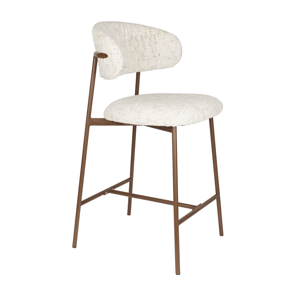 Chaise de bar en tissu blanc 65cm Finn - The Cool Republic - The Cool Republic