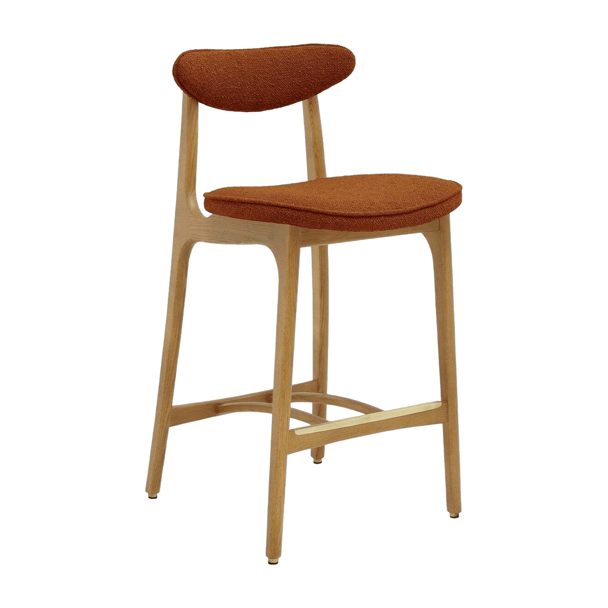 Chaise de bar en tissu bouclé sierra et frêne naturel 100cm Série 200-190 - 366 Concept - The Cool Republic