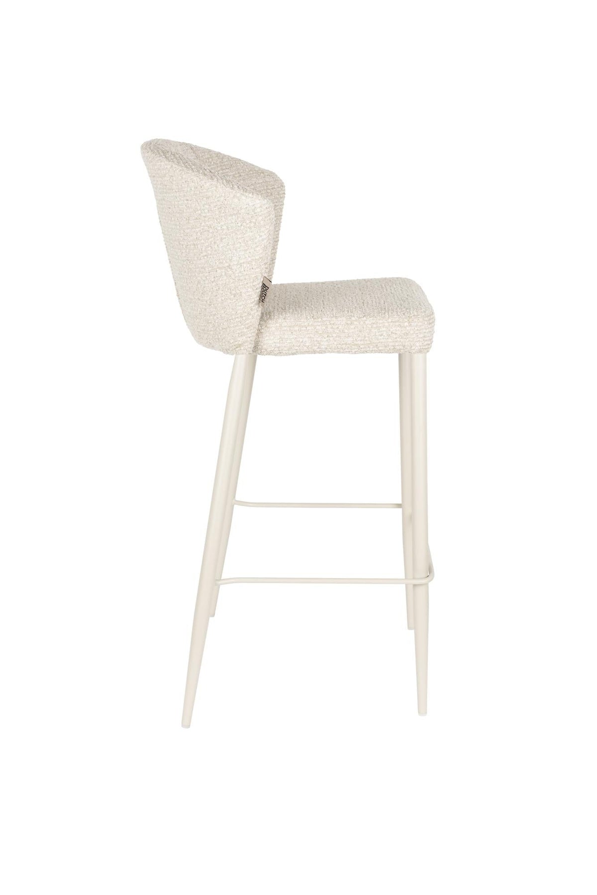 Chaise de bar en tissu et métal beige 73cm Georgia - Dutchbone - The Cool Republic