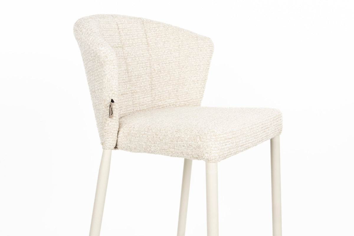 Chaise de bar en tissu et métal beige 73cm Georgia - Dutchbone - The Cool Republic