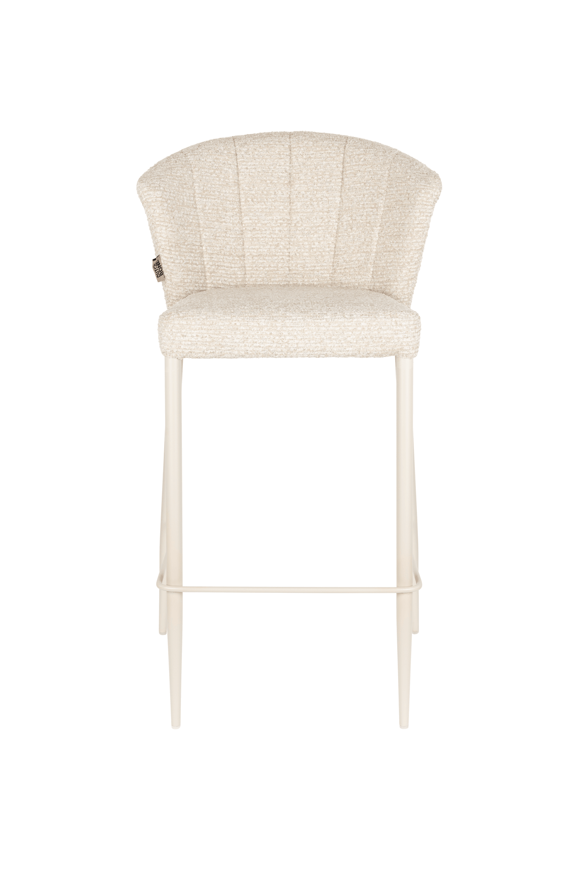 Chaise de bar en tissu et métal beige 73cm Georgia - Dutchbone - The Cool Republic