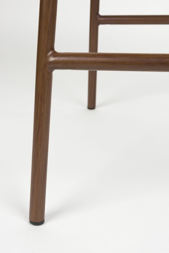 Chaise de bar en tissu marron rouge 65cm Finn - The Cool Republic - The Cool Republic