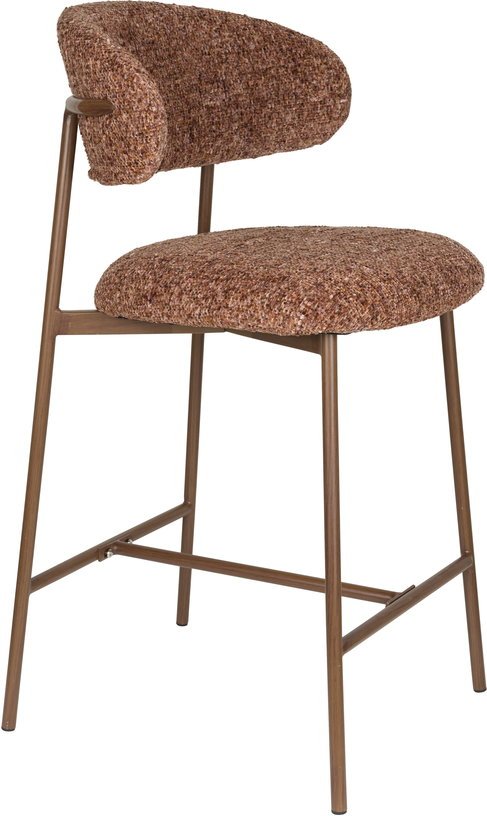 Chaise de bar en tissu marron rouge 65cm Finn - The Cool Republic - The Cool Republic