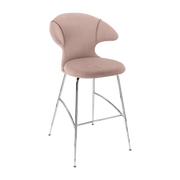 Chaise de bar en tissu rose et acier chrome 75 cm Time Flies - UMAGE - The Cool Republic