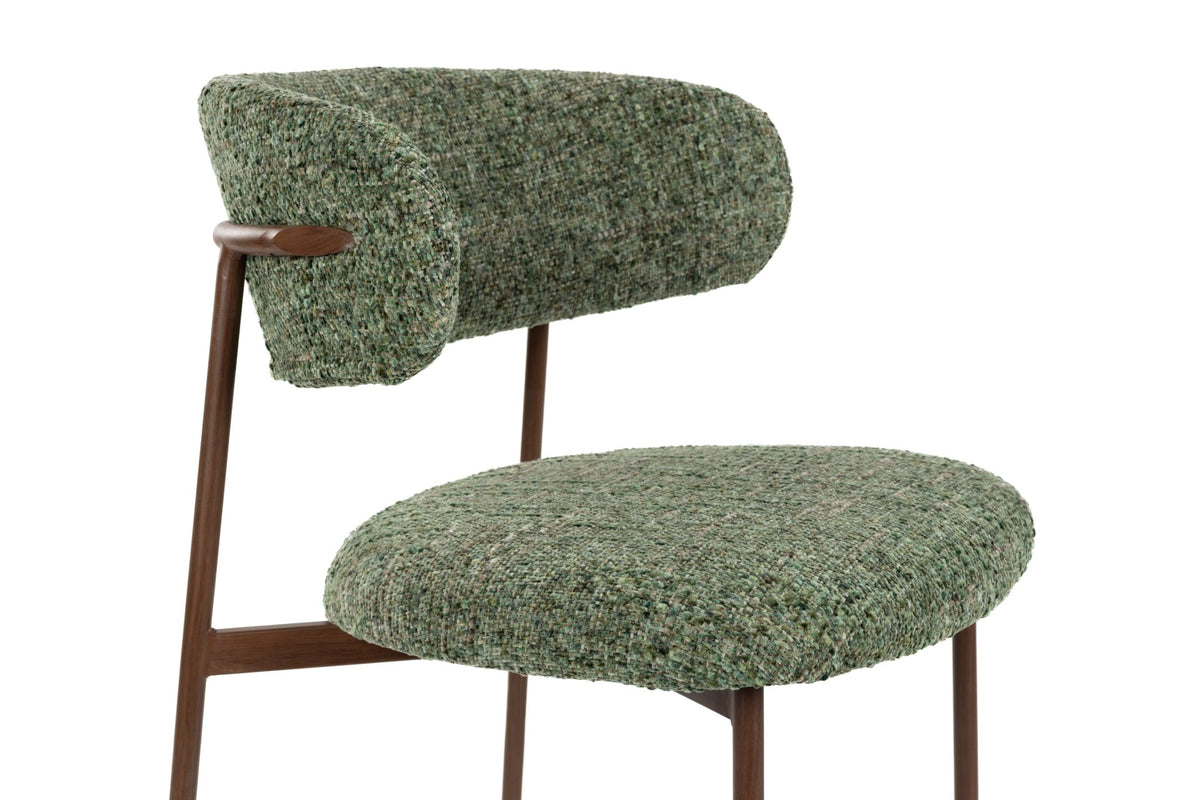 Chaise de bar en tissu vert et métal marron 65cm Kael - The Cool Republic - The Cool Republic