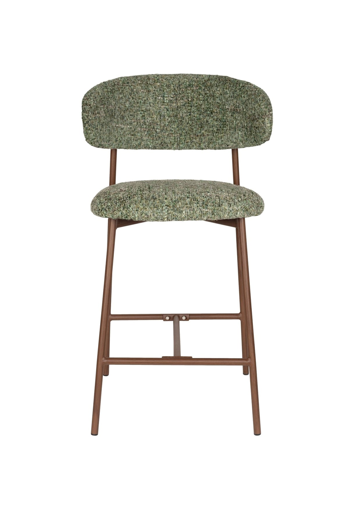 Chaise de bar en tissu vert et métal marron 65cm Kael - The Cool Republic - The Cool Republic