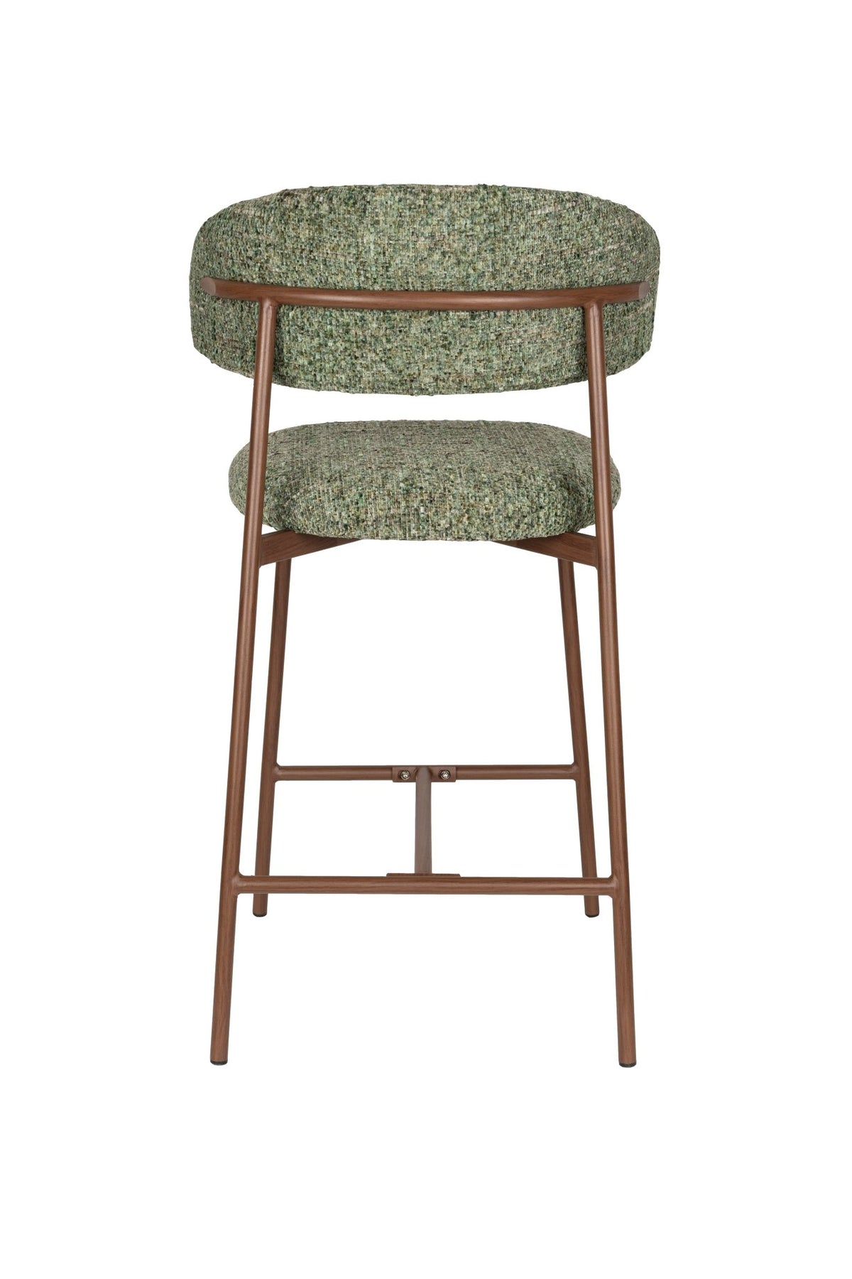 Chaise de bar en tissu vert et métal marron 65cm Kael - The Cool Republic - The Cool Republic