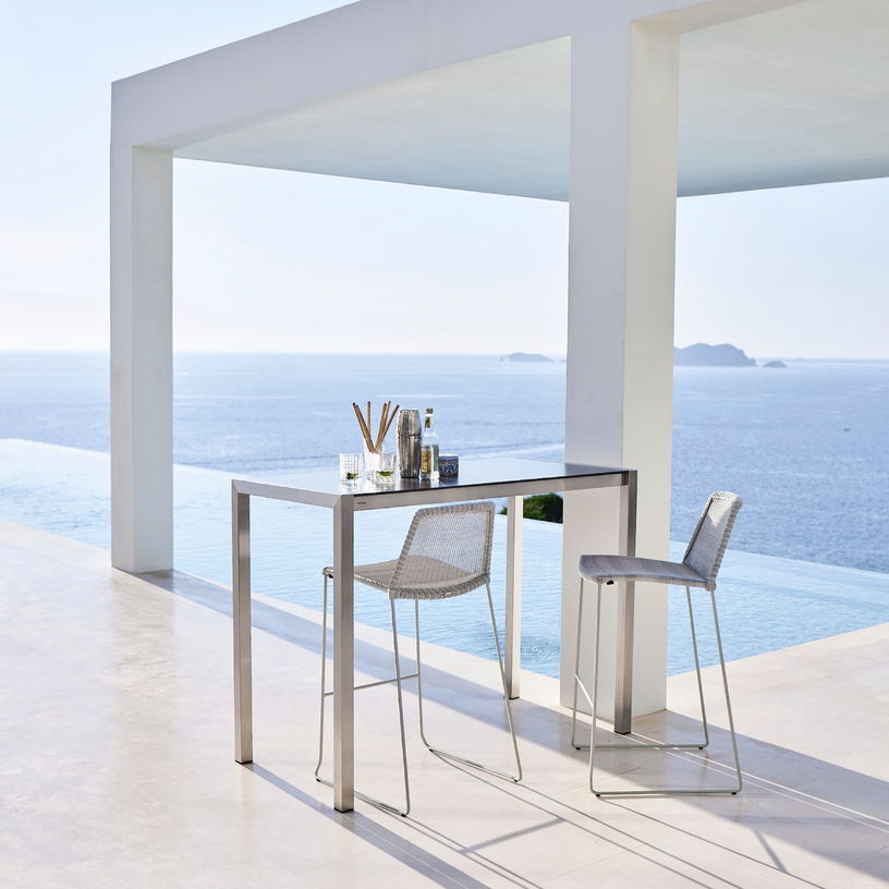 Chaise de bar grise Breeze - Cane - Line - The Cool Republic