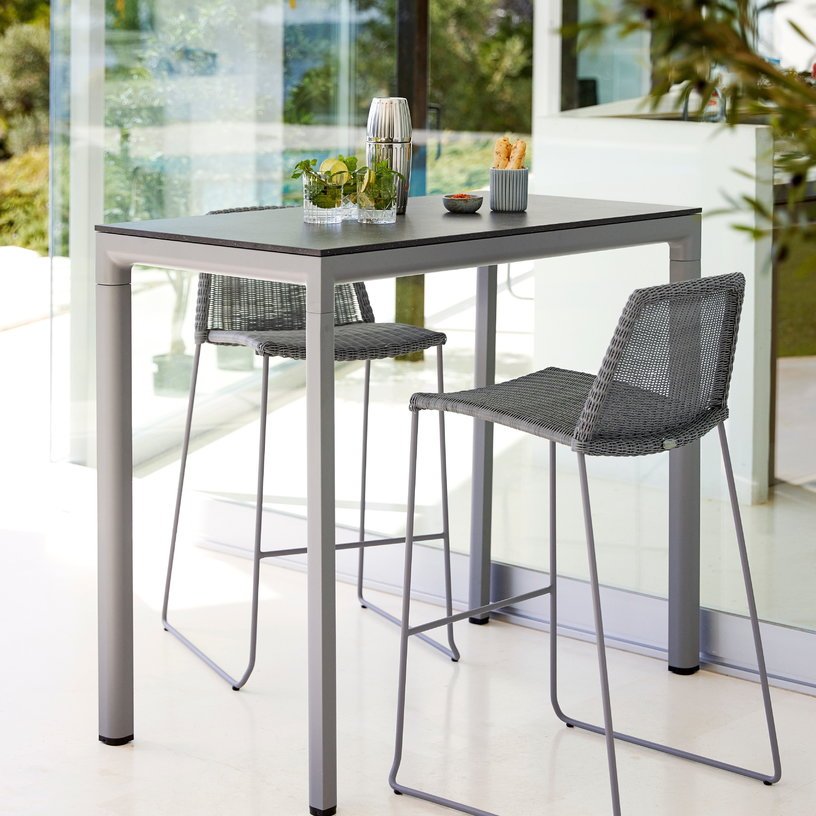 Chaise de bar grise Breeze - Cane - Line - The Cool Republic