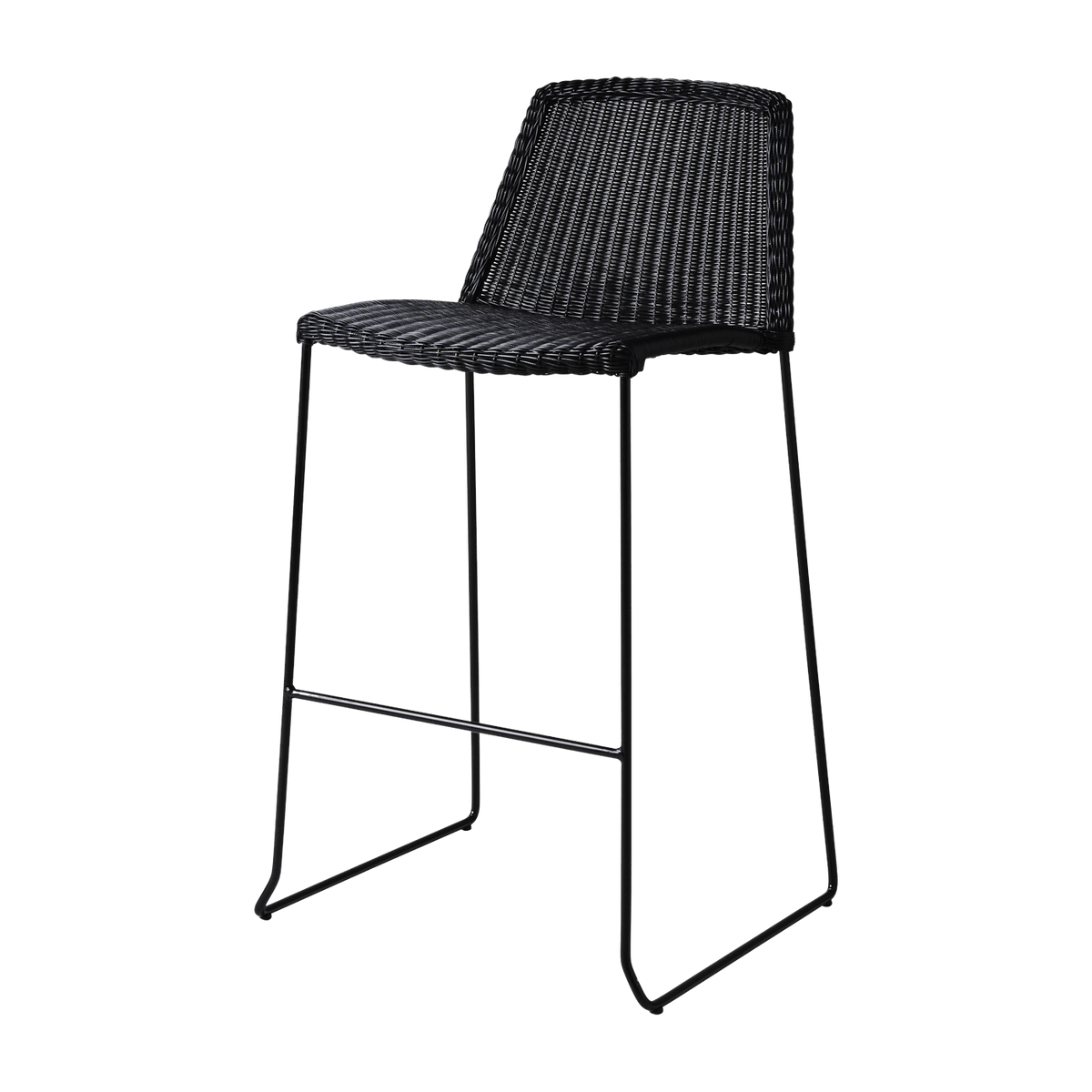 Chaise de bar noire Breeze - Cane-Line - The Cool Republic