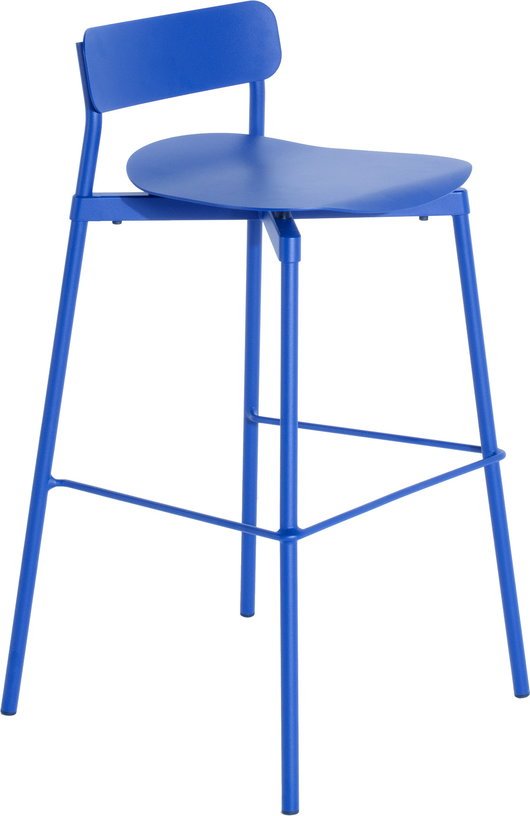 Chaise de bar outdoor bleu 65 cm Fromme - Petite friture - The Cool Republic