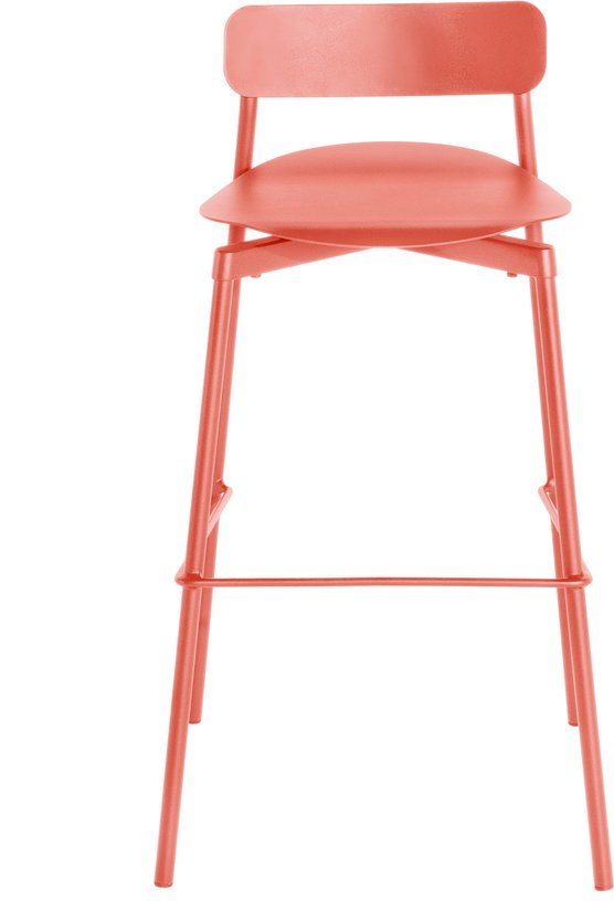Chaise de bar outdoor corail 65 cm Fromme - Petite friture - The Cool Republic