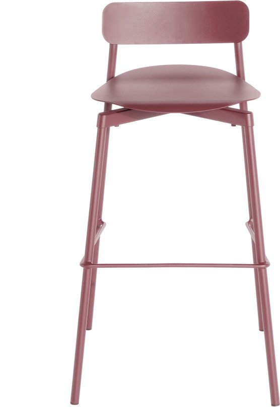 Chaise de bar outdoor rouge brun 65 cm Fromme - Petite friture - The Cool Republic