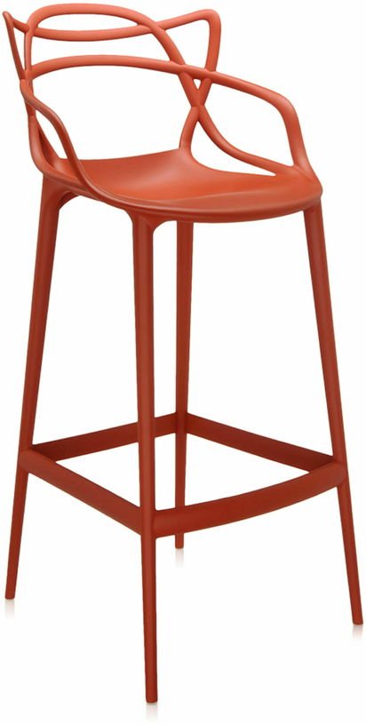 Chaise de bar rouge 75 cm Masters - Kartell - The Cool Republic