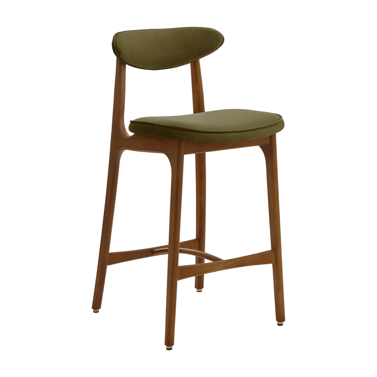 Chaise de bar S en tissu Velvet olive Ash 03 200-190 - 366 Concept - The Cool Republic