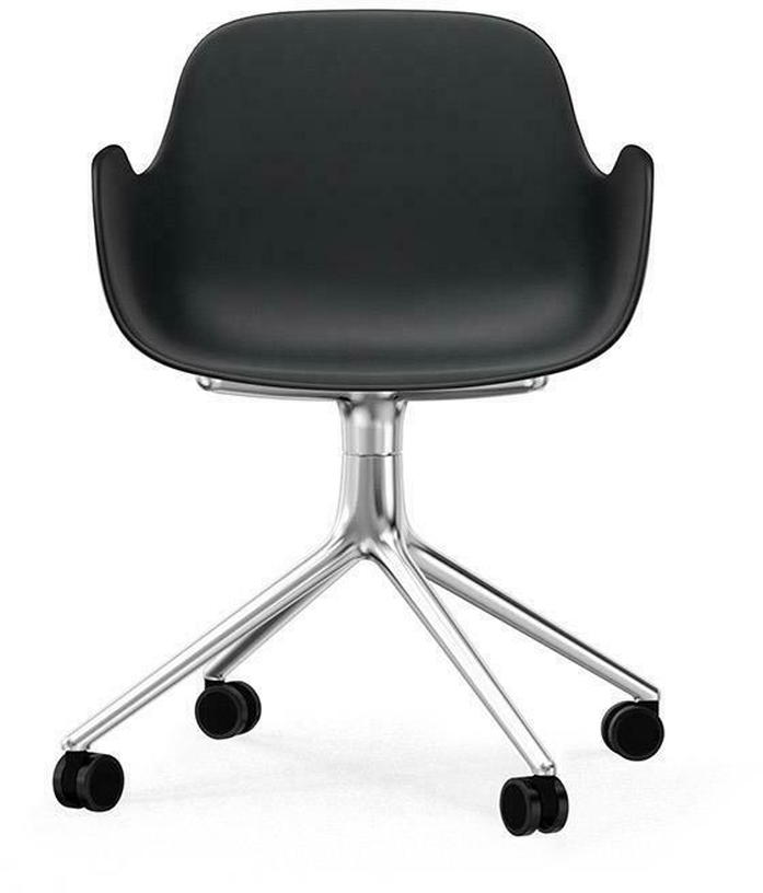 Chaise de bureau à roulettes avec accoudoirs en polypropylene noire Swivel 4W noir - Normann Copenhagen - The Cool Republic