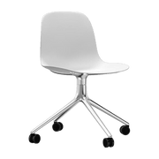Chaise de bureau à roulettes en polypropylène blanche Swivel 4W blanc - Normann Copenhagen - The Cool Republic