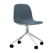 Chaise de bureau à roulettes en polypropylène bleue Swivel 4W bleu - Normann Copenhagen - The Cool Republic