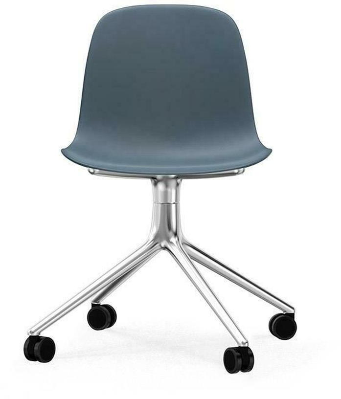 Chaise de bureau à roulettes en polypropylène bleue Swivel 4W bleu - Normann Copenhagen - The Cool Republic