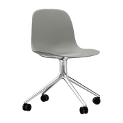 Chaise de bureau à roulettes en polypropylène grise Swivel 4W Grey - Normann Copenhagen - The Cool Republic