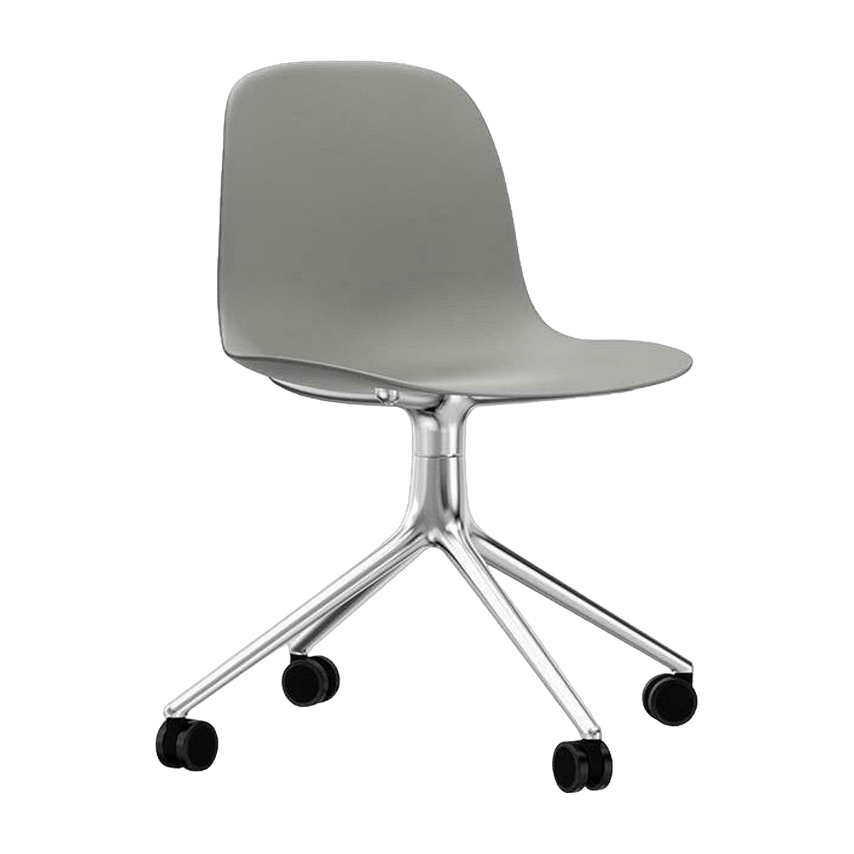 Chaise de bureau à roulettes en polypropylène grise Swivel 4W Grey - Normann Copenhagen - The Cool Republic