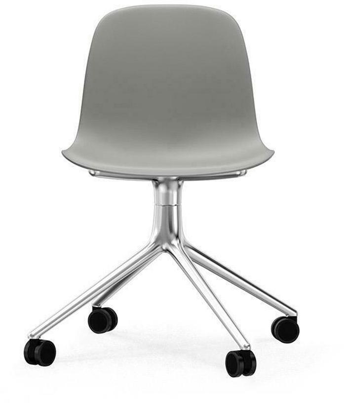 Chaise de bureau à roulettes en polypropylène grise Swivel 4W Grey - Normann Copenhagen - The Cool Republic