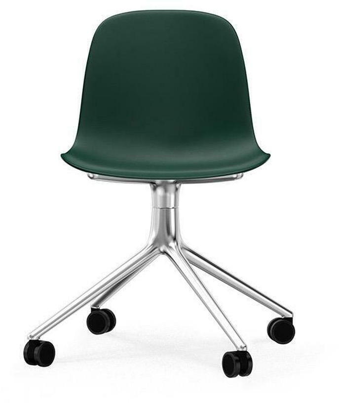 Chaise de bureau à roulettes en polypropylène verte Swivel 4W vert - Normann Copenhagen - The Cool Republic