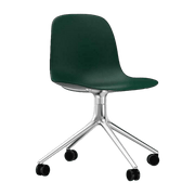 Chaise de bureau à roulettes en polypropylène verte Swivel 4W vert - Normann Copenhagen - The Cool Republic