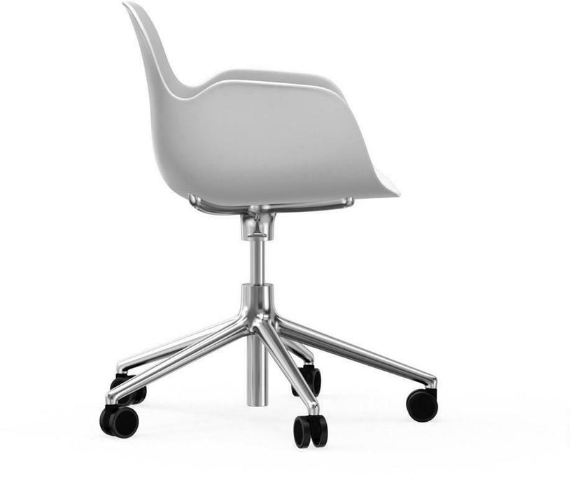 Chaise de bureau avec accoudoirs en aluminium et pp blanc Form - Normann Copenhagen - The Cool Republic