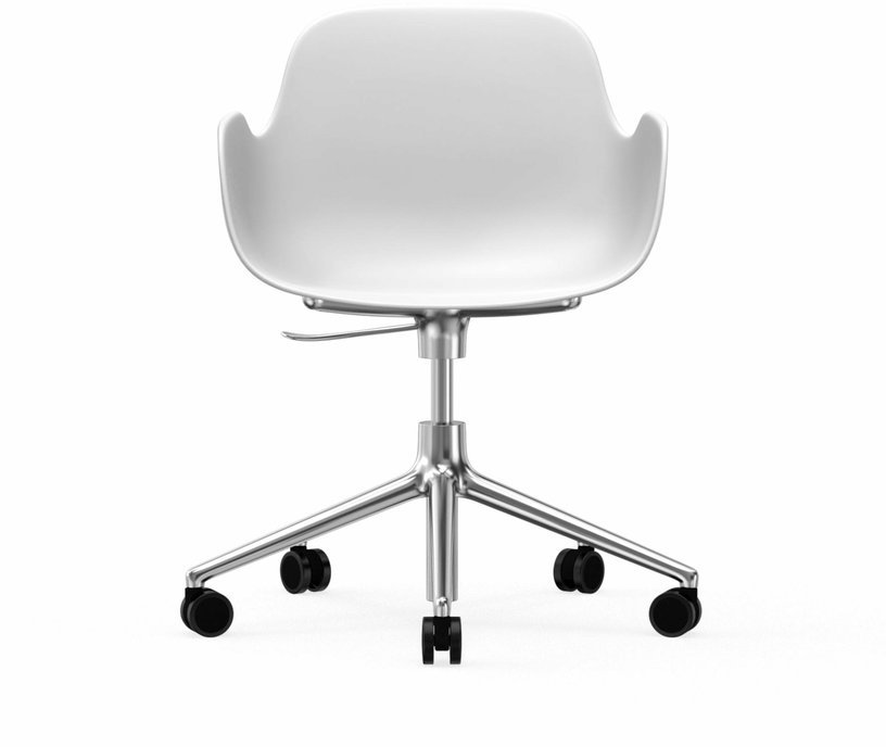 Chaise de bureau avec accoudoirs en aluminium et pp blanc Form - Normann Copenhagen - The Cool Republic