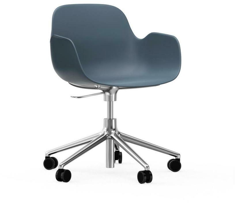 Chaise de bureau avec accoudoirs en aluminium et pp bleu Form - Normann Copenhagen - The Cool Republic