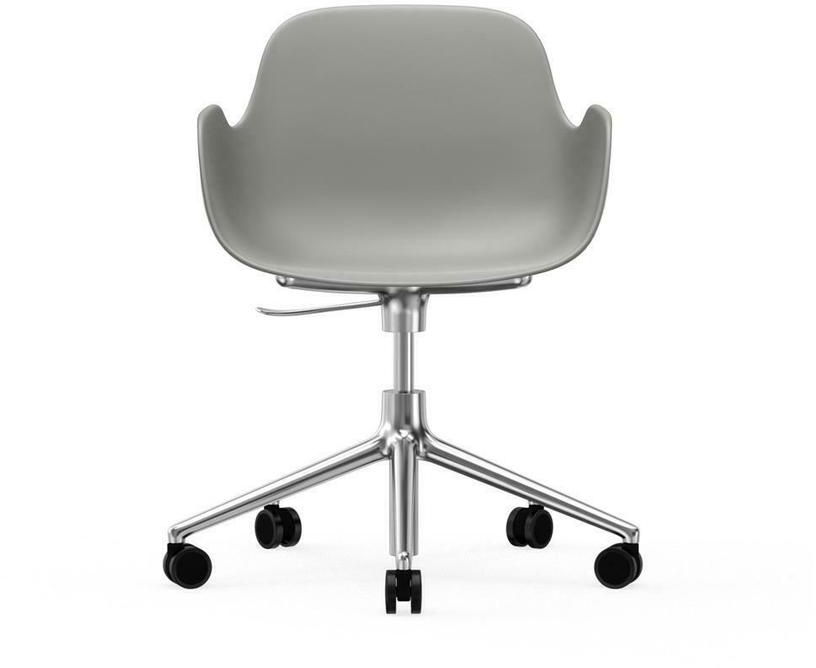 Chaise de bureau avec accoudoirs en aluminium et pp gris Form - Normann Copenhagen - The Cool Republic
