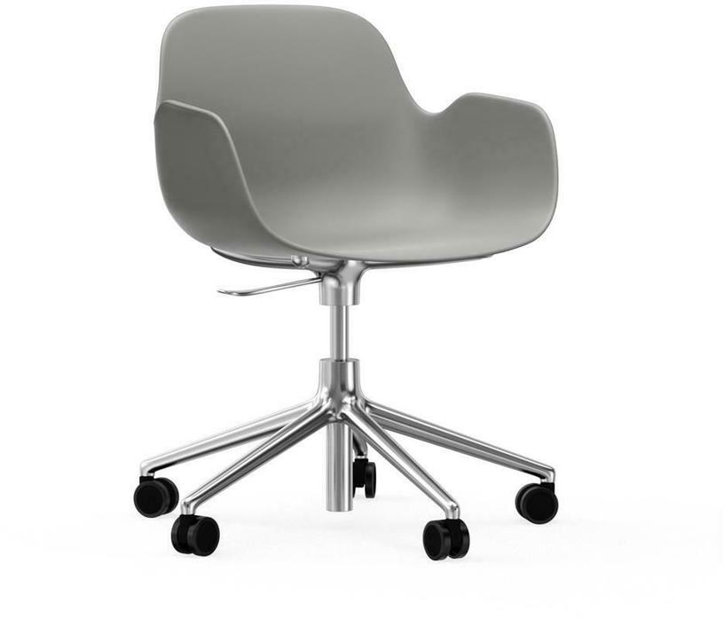 Chaise de bureau avec accoudoirs en aluminium et pp gris Form - Normann Copenhagen - The Cool Republic