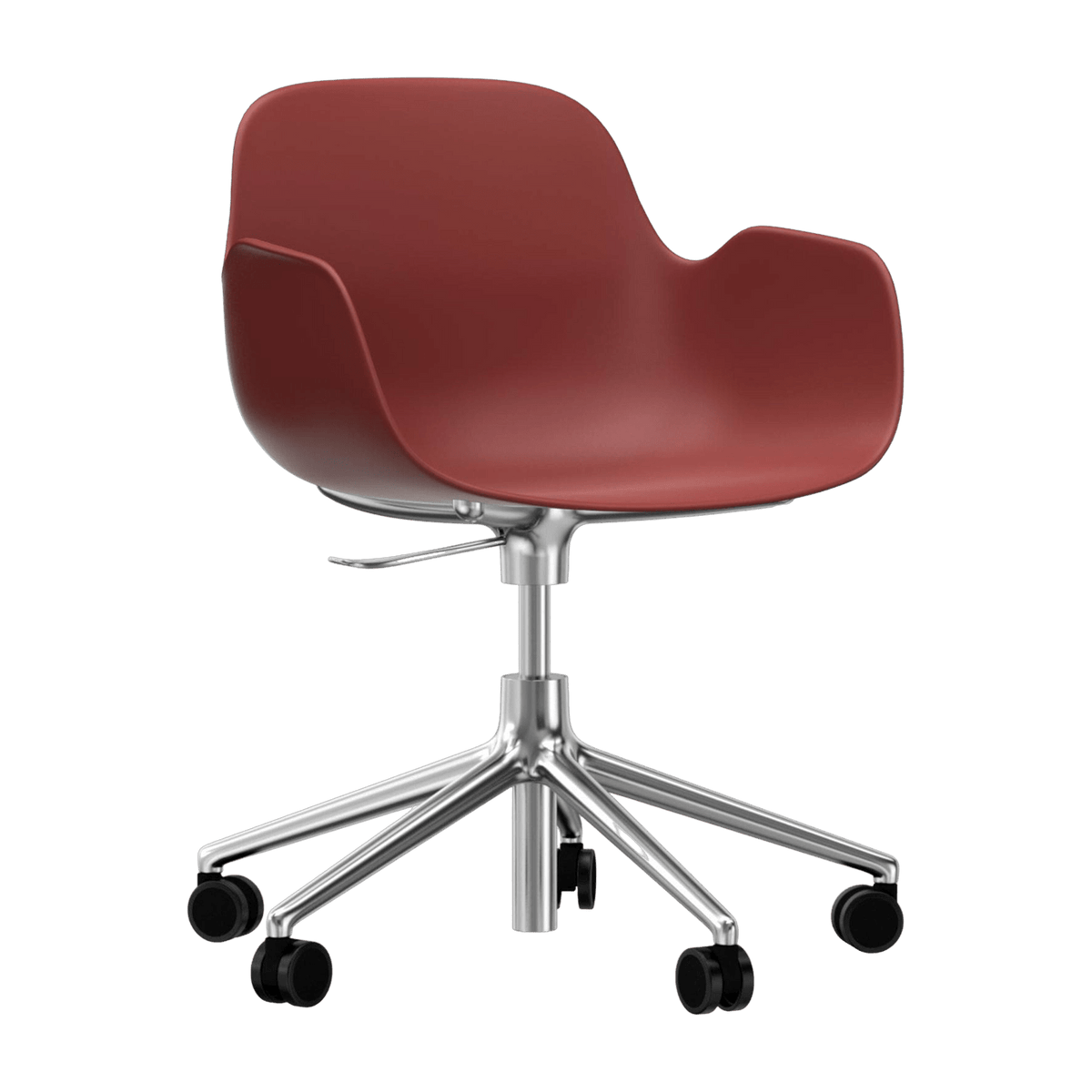 Chaise de bureau avec accoudoirs en aluminium et pp rouge Form - Normann Copenhagen - The Cool Republic