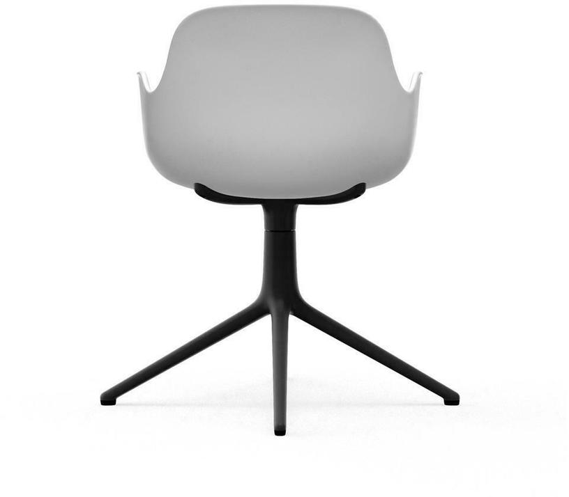 Chaise de bureau avec accoudoirs en polypropylene blanche et noire Swivel 4L blanc - Normann Copenhagen - The Cool Republic