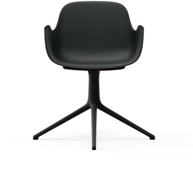 Chaise de bureau avec accoudoirs en polypropylene noire et base noire Swivel 4L noir - Normann Copenhagen - The Cool Republic