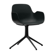 Chaise de bureau avec accoudoirs en polypropylene noire et base noire Swivel 4L noir - Normann Copenhagen - The Cool Republic
