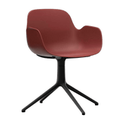 Chaise de bureau avec accoudoirs en polypropylene rouge et base noire Swivel 4L rouge - Normann Copenhagen - The Cool Republic